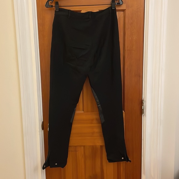 Ralph Lauren Black Riding Pants with Leather Details, Size Small - Picture 4 of 5